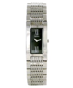 Seiko Women's Black Dial Stainless Steel Watch