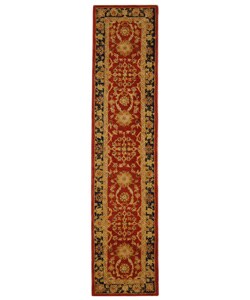 Handmade Oushak Traditional Red Wool Runner (2'3 x 12')