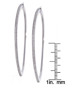 Sterling Silver 1/2ct TDW Diamond Hoop Earrings ( H, I1-I2 )