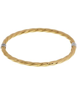 14k Goldplated Silver Twisted Bangle