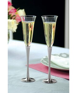 Rhinestone-accented Champagne Flutes (Set of 2)