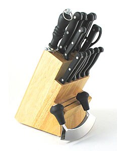 Stainless Steel 16-piece Knife Set with Mezzaluna
