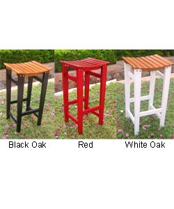 Backless Barstool with Antiqued UV Paint Finish
