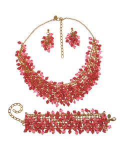 Maddy Emerson Chantique Synthetic Coral Jewelry Set