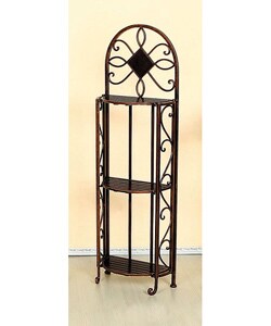 Iron & Wood Indoor Folding Curved Curio Shelf