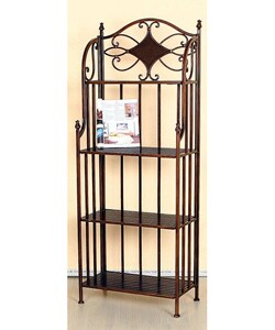 Large Indoor Iron and Wood 4-tier Baker's Rack