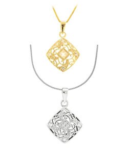 Sterling Silver Vintage Style CZ Pendant