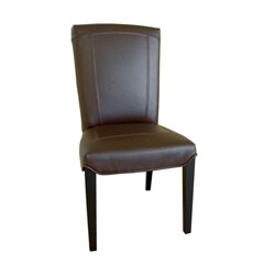 Weylin Dark Brown Bi-cast Leather Dining Chairs (Set of 2)