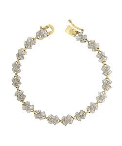 18k Gold-plated X Design Diamond Tennis Bracelet