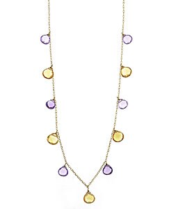 14k Yellow Gold Amethyst & Citrine 16 in. Necklace