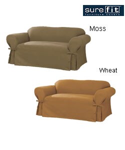 Sure Fit Cotton Weave Washable Loveseat Slipcover