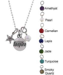 Charming Life 'Inspire' Starfish and Gem Charm Necklace