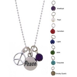 Charming Life Peace Word, Sign and Gem Charm Necklace (7 choices)