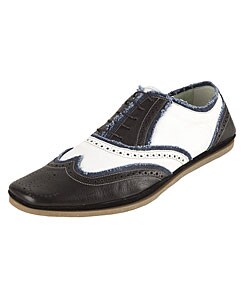 Dolce & Gabanna Men's Leather and Denim Trim Oxfords