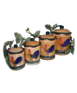 Classic Rooster Collection 4-piece Canister Set
