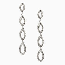 Sterling Silver Diamond Drop Earrings