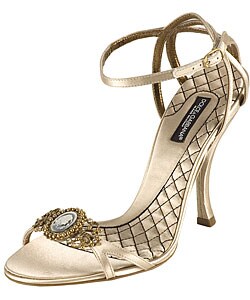 Dolce & Gabbana Champagne Satin Sandals