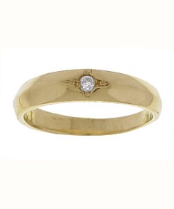 14k Yellow Gold Diamond Baby Ring
