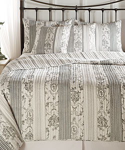 Anastasia Toile Black Quilt Bedding Set