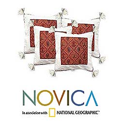 Set of 4 Butterfly Cushion Covers (Indonesia)