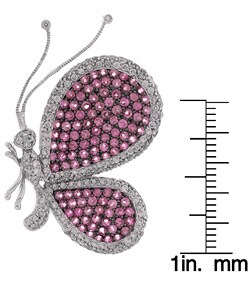 Encore by Le Vian 18k Gold Pink Sapphire Diamond Butterfly Pin