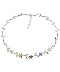 Sterling Silver Multi-gemstone Necklace (Case of 3)