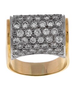 14k Gold 3 1/2ct TDW Diamonds Domed Cocktail Ring