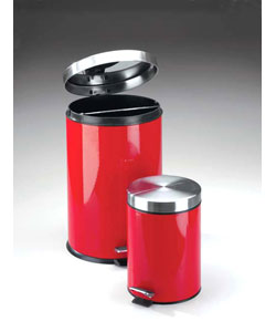 Red Step Trash Cans (Set of 2)