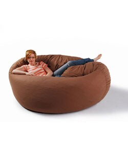 Zoe 6-foot Mocha Cocoon Beanbag Chair