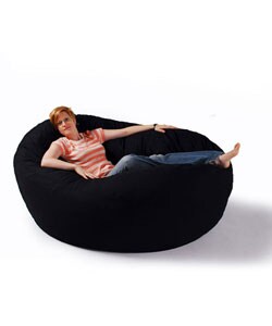 Zoe 6-foot Black Cocoon Beanbag Chair