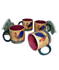 Classic Rooster Collection 4-piece 12-oz Mug Set