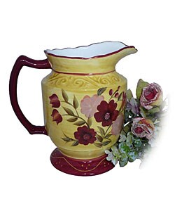 Floral Garden Hand-painted Large Water Pitcher