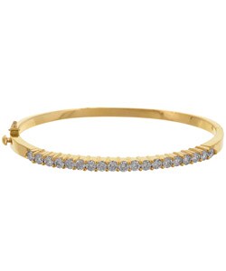 14k Yellow Gold 2ct TDW Diamond Bangle