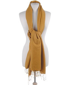 Himalaya Trading Co. Gold Pashmina and Silk Shawl