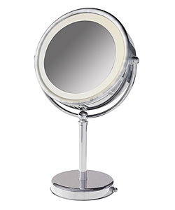 Flourescent Lighted 8x/1x Magnifying Vanity Mirror