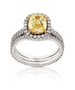 18k Gold 3ct TDW Fancy Yellow Diamond Ring