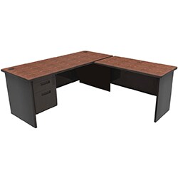 Marvel 72-inch Single Pedestal Steel Desk with Return