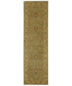 Handmade Antiquities Gem Green Wool Runner (2'3 x 10')