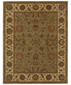 Handmade Heritage Kerman Green/ Gold Wool Rug (8'3 x 11')