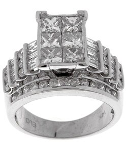 14k White Gold 3ct TDW Diamond Ring (H-I, I1-I2)