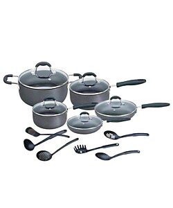 Heavy-duty 16-piece Anodized Silicon Cookware Set