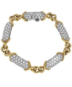 18k Gold & Platinum 4ct TDW Diamond Tiffany Bracelet