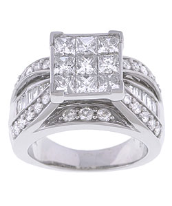 14k White Gold 3ct TDW Diamond Engagement Ring