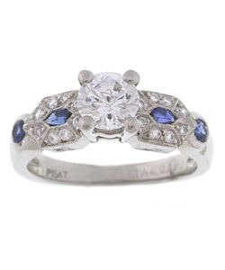 Tacori Platinum CZ Center Sapphire Engagement Ring