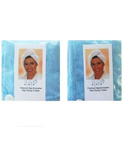 New Premium Spa Microfiber Hair-drying Turbans (Pack of 2)