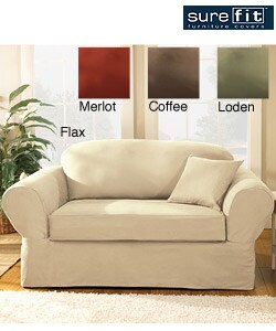 Sure Fit 2-piece Supreme Twill Loveseat Slipcover