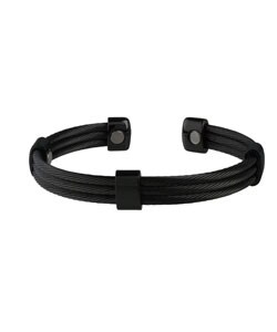 Sabona Trio Cable Black and Black Magnetic Bracelet