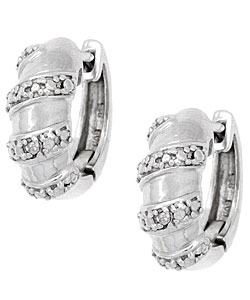 Sterling Silver Diamond Accent Hoop Earrings