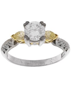 Tacori Platinum CZ and 2/5ct TDW Diamond Wedding Ring (G, VS)