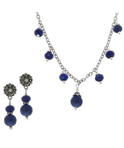 Charming Life Blue Lapis Earring and Necklace Set